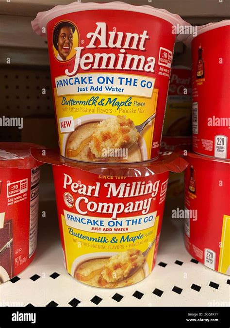 Aunt Jemima and Pearl Milling Company products together on shelf at Target. Aunt Jemima was ...