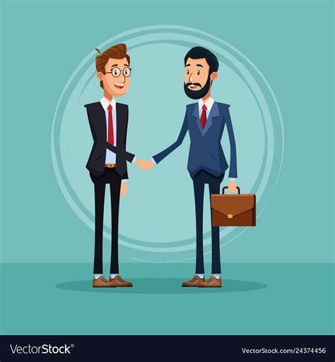 Businessmen talking about business cartoon Vector Image