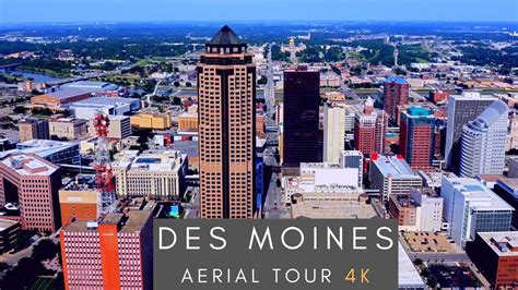 Downtown Des Moines - 4K AERIAL TOUR - YouTube