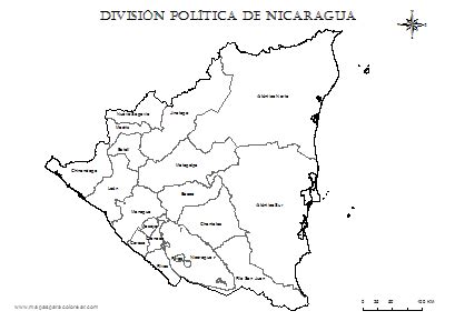 Mapas de Nicaragua para colorear