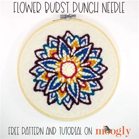 The Flower Burst Punch Needle Pattern is my first original punch needle design! Fall in love ...