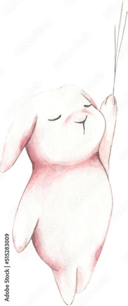 Cute watercolor bunny illustration, sleeping bunny, rabbit drawing for ...