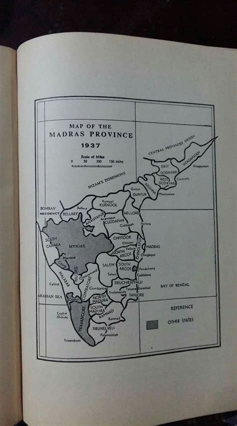 Map of the Madras Province in 1937.It extended upto Vizhapattinam in ...