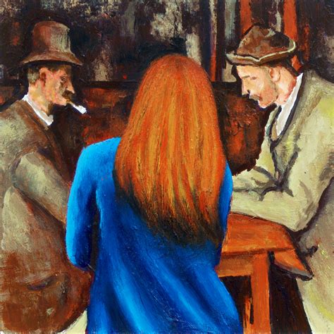 Daily realism paintings by Gerard Boersma: Card Players- Woman Enjoying ...