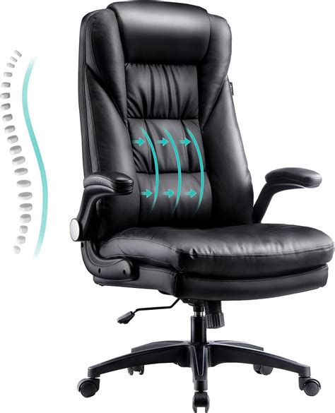 Hbada Ergonomic Executive Office Chair, High-Back PU Leather Swivel Desk Chair, Extra Padded ...