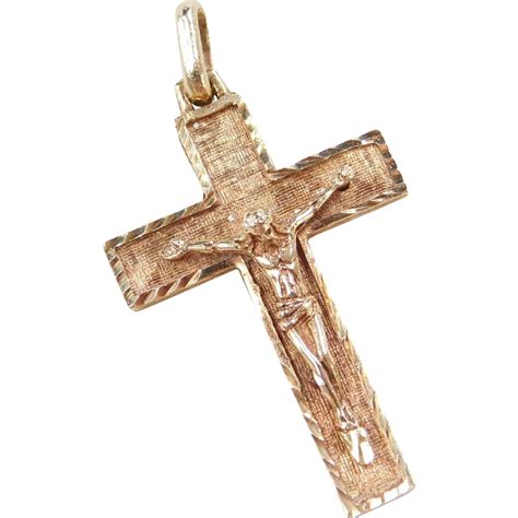 Vintage 14k Gold Crucifix Cross Pendant from arnoldjewelers on Ruby Lane