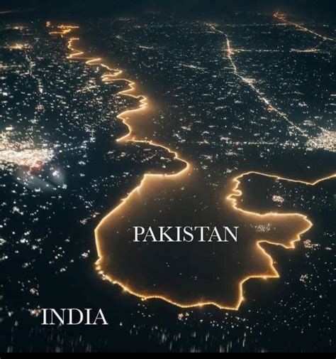 The Pakistan-India border at night : r/pakistan