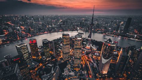 Download wallpaper: Shanghai seen from the Jin Mao Tower 1920x1080