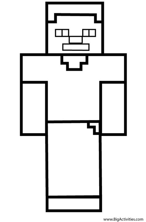 Steve - Coloring Page (Minecraft) | Minecraft steve, Minecraft coloring pages, Minecraft printables