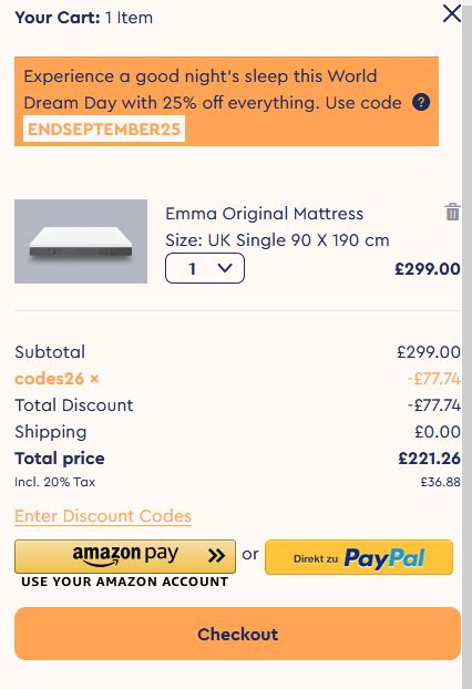 20% OFF - Emma Mattress Discount Code