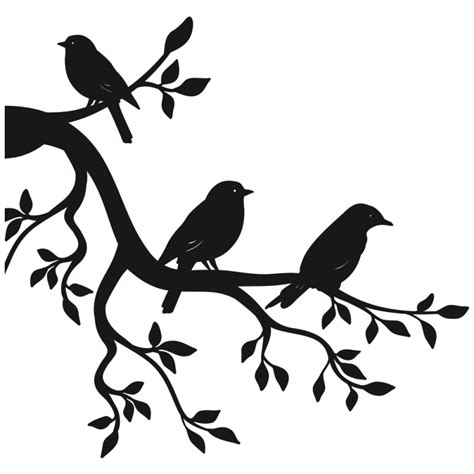 Sticker branche oiseau - Color-stickers | Pochoir oiseau, L'art de la silhouette, Silhouette oiseau