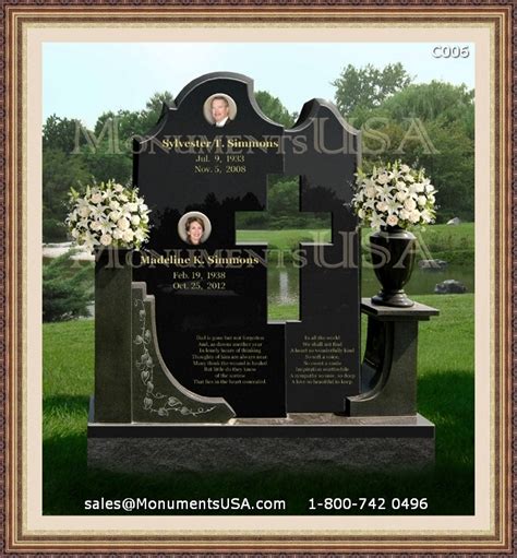 Grave_Stone_C006 | Cross Tombstone Headstone | Cemetary Head Stones Cross