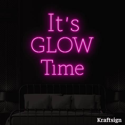 Craftnamesign It's Glow Time Neon Sign, Bedroom Wall Art, Quotes LED Sign - Walmart.com