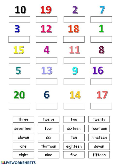 1 To 20 Numbers Worksheet