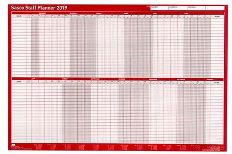 Sasco Unmounted Staff Planner 2019 – Sasco Planners