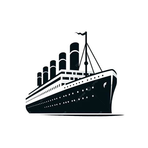 3d Black And White Picture Of The Titanic On Transparent Background, 3d Black And White Picture ...