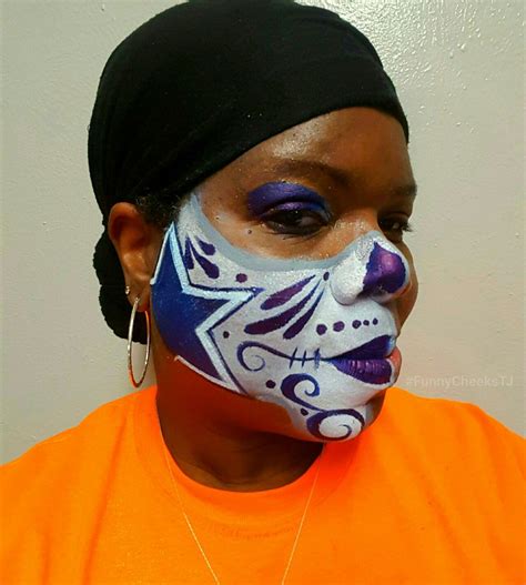 Go Cowboys - Dallas Cowboys Sugar Skull Face Paint designed and painted ...