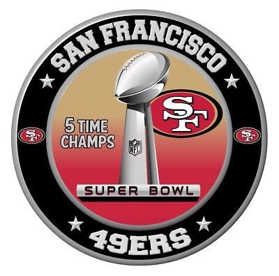 San Francisco 49ers Super Bowl Championship Sticker, NFL Decal 12 ...