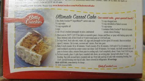 betty crocker carrot cake mix directions