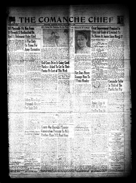 The Comanche Chief (Comanche, Tex.), Vol. 70, No. 33, Ed. 1 Friday, March 5, 1943 - The Portal ...