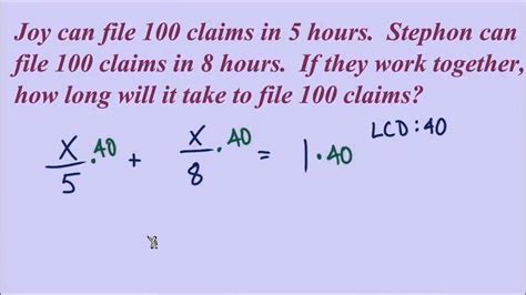 Rational Equations: Applications -- Work - YouTube