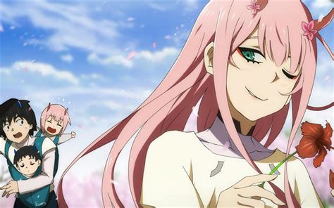 Download wallpapers Darling In The Frankxx, Zero Two, Hiro, main ...