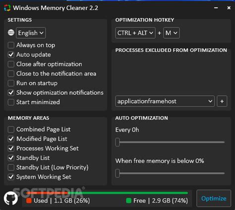 Windows Memory Cleaner 2.8 - Download, Review, Screenshots