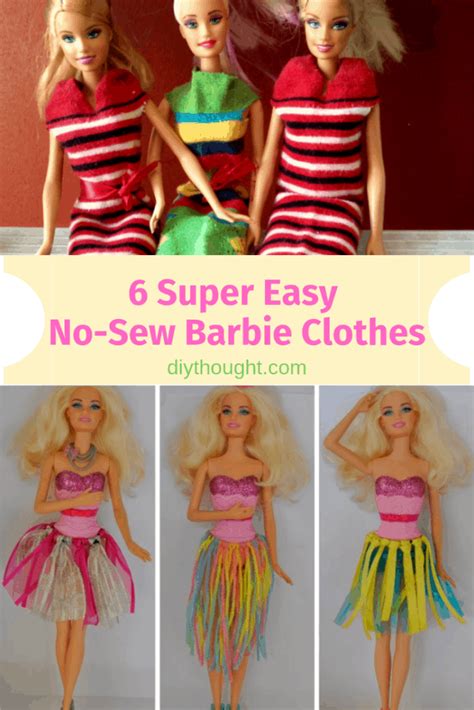 6 Super Easy No-Sew Barbie Clothes - diy Thought