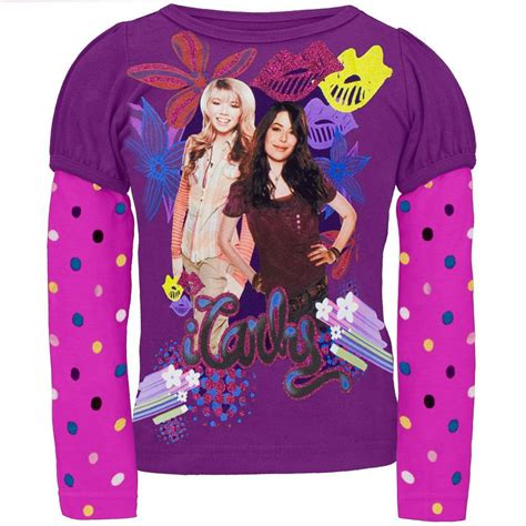 iCarly - iCarly - Carly & Sam Girls Youth 2fer Long Sleeve T-Shirt ...