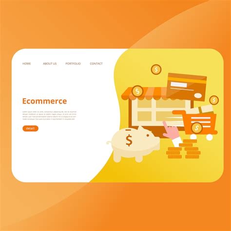 Premium Vector | Ecommerce landing page vector template