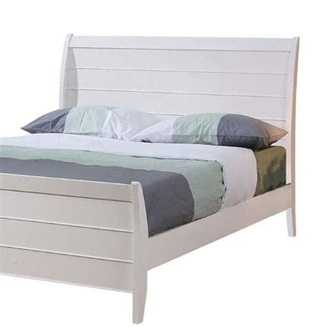 Modern / Contemporary Full Sleigh Platform Bed in White - Bed Bath & Beyond - 39207230