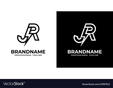 Letter jr thunderbolt logo suitable for any Vector Image