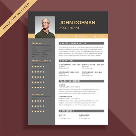 Premium Vector | Professional and elegant resume template