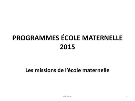 programmes école maternelle 2015