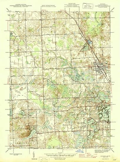 Amazon.com : YellowMaps Oxford MI topo map, 1:24000 Scale, 7.5 X 7.5 Minute, Historical, 1945 ...