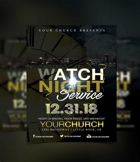 Watch Night Service Flyer Template