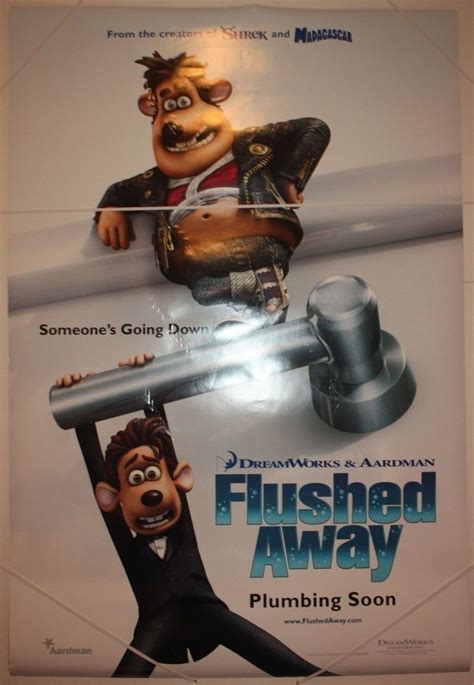 Flushed Away Movie Poster Double Sided Original Hugh Jackman Kate Win…