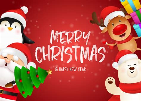 Merry christmas postcard design | Free Vector