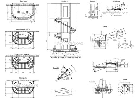 Spiral Staircase Plan Cad Block