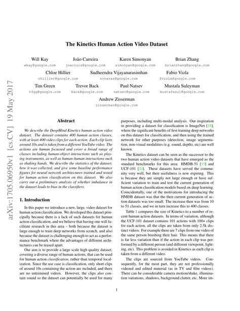 (PDF) The Kinetics Human Action Video Dataset