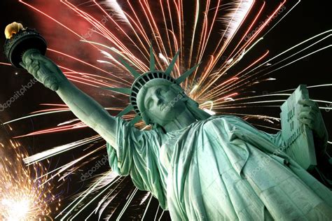 Statue of Liberty and fireworks Stock Photo by ©konstantin32 2209094