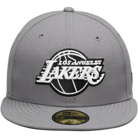 Mens Los Angeles Lakers New Era Gray/Black 59FIFTY Fitted Hat - NBA Store