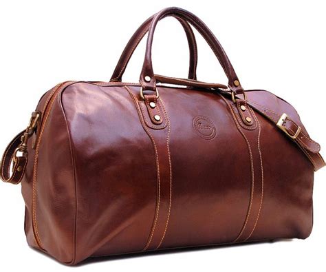 Cenzo Duffle Vecchio Brown Italian Leather Weekender Travel Bag - StyleMann