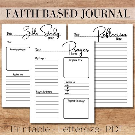 Prayer Journal, Bible Study Printable, Faith Based Journaling ...