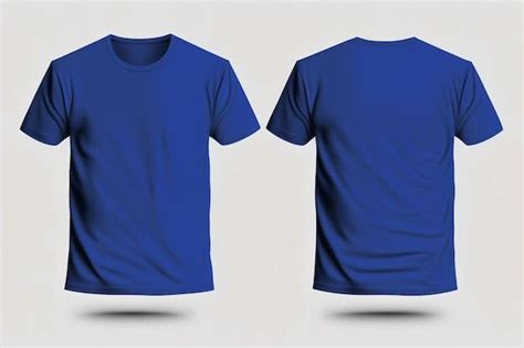 Premium Photo | Mockup of a blank royal blue tshirt front and back isolated on white background ...