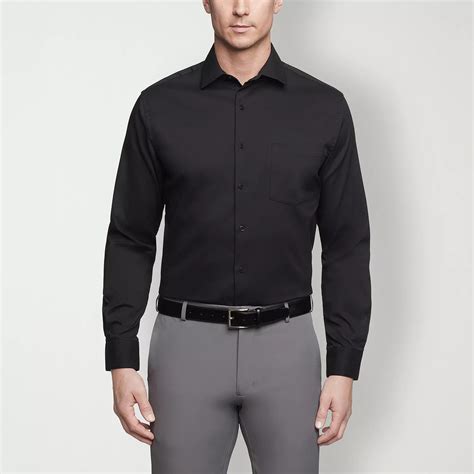 Van Heusen Stain Shield Mens Regular Fit Stretch Fabric Wrinkle Free Long Sleeve Dress Shirt ...