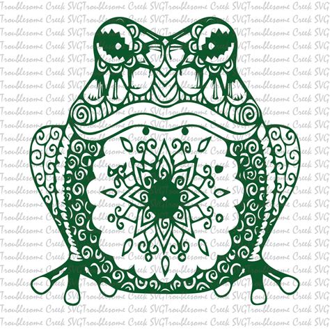 Tribal Frog Mandala Zentangle SVG Silhouette Cricut