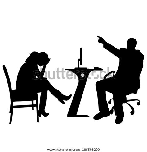 Vector Silhouettes People Office On White Stock Vector (Royalty Free) 185598200