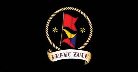 A colorful BRAVO ZULU flag hoist in a Traditional Sailor's Tattoo style - Tattoo - T-Shirt ...