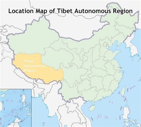 Where is Tibet Located on Map of China, Asia and World